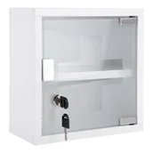 Szafki łazienkowe - Biała metalowa wisząca szafka łazienkowa 12x25 cm – PT LIVING - miniaturka - grafika 1