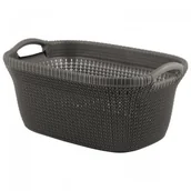 Kosze na bieliznę - Curver Kosz do przenoszenia prania Knit, brązowoszary - miniaturka - grafika 1