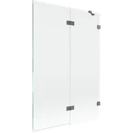 Parawany nawannowe - Mexen Lunar parawan nawannowy 2-skrzydłowy prawy 120 x 150 cm, transparent, gun metal - 897-120-100-95-00-P - miniaturka - grafika 1