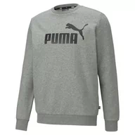 Bluzy sportowe męskie - Bluza Puma ESS Big Logo Crew, Szary, Mężczyźni - miniaturka - grafika 1