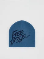 Czapki damskie - Reserved - Czapka z nadrukiem - niebieski - miniaturka - grafika 1