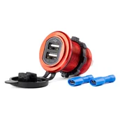 Ładowarki samochodowe - Gniazdo Ładowania 2 X Usb Montażowe 3.1A Ładowarka - miniaturka - grafika 1