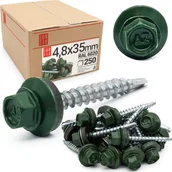 Wkręty - Blachowkręty wkręty farmerskie 4,8x35mm RAL620 zielony 250szt. - miniaturka - grafika 1