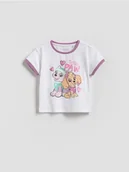 Bluzki dla niemowląt - Reserved - Bawełniany t-shirt Psi Patrol - złamana biel - miniaturka - grafika 1