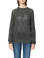 Swetry damskie - G-STAR RAW Damski sweter z dzianiny Pointelle, Szary (Graphite D20431-b754-996), L - miniaturka - grafika 1