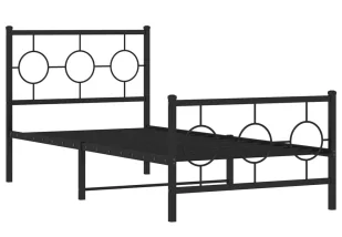 Czarne Loftowe Łóżko Pojedyncze 90X200 Cm L2 Lines - Łóżka - miniaturka - grafika 1