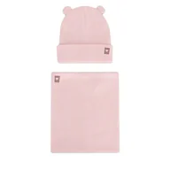 Czapki dla dzieci - Komplet czapka i komin Nelli Blu 7KF-001-AW24 Różowy - miniaturka - grafika 1