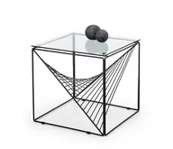 Ławy i stoliki kawowe - Stolik kwadratowy PATO ława szkło dymione / czarny - miniaturka - grafika 1