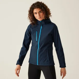 Regatta Professional Damski softshell z kapturem Venturer Granatowo-niebieski, Rozmiar: 46 - Kurtki i kamizelki sportowe damskie - miniaturka - grafika 1