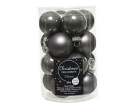 Bombki - Małe bombki na choinkę szklane szare 3,5cm 16sztuk - miniaturka - grafika 1