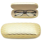Akcesoria do okularów - Twarde etui Futerał na okulary złote ET-1031F - miniaturka - grafika 1
