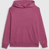 Bluzy damskie - Bluza Damska 4F Dresowa Sportowa Nierozpinana Z Kapturem Burgundowa 4FWAW25TSWSF1976 S Czerwony - miniaturka - grafika 1
