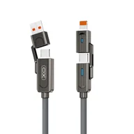 Kable USB - XO kabel NB275 4w1 USB-C - Lightning + USB + USB-C 60W 1,0m szary - miniaturka - grafika 1