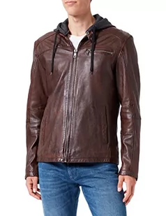 Freaky Nation Męska kurtka skórzana In Power-fn, mahoń., L - Kurtki męskie - miniaturka - grafika 1