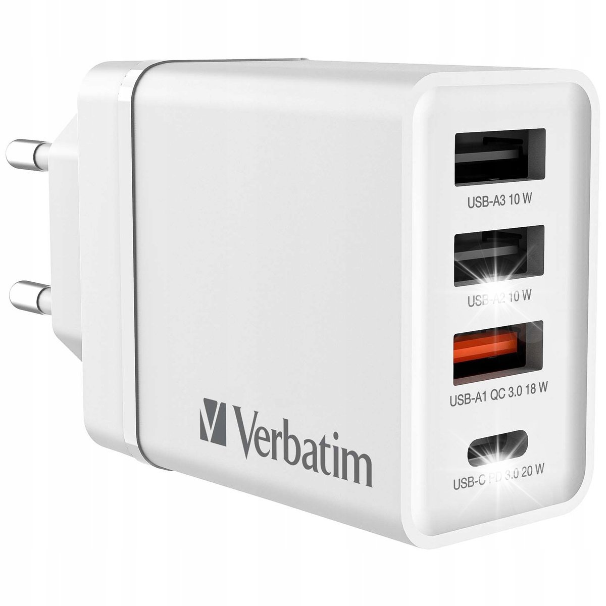 Ładowarka sieciowa Verbatim CHR-30EU2 30W 49701 PD 3.0 i QC 3.0 4x USB