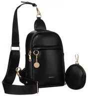 Nerki - Saszetka damska miejska na ramię crossbody mini plecak ROVICKY czarna - miniaturka - grafika 1