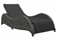 Leżaki ogrodowe - Elior Antracytowy leżak technorattanowy ogrodowy z poduszką H5-Z30 - miniaturka - grafika 1