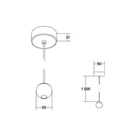 Lampy sufitowe - BRUMBERG lampa wisząca LED Ball, aluminium, czarny/chrom - miniaturka - grafika 1