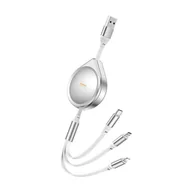 Kable USB - KABEL REMAX DRIP SERIES 15W 3IN1 USB-C/MICRO/LIGHTNING RC-C018 SILVER - miniaturka - grafika 1