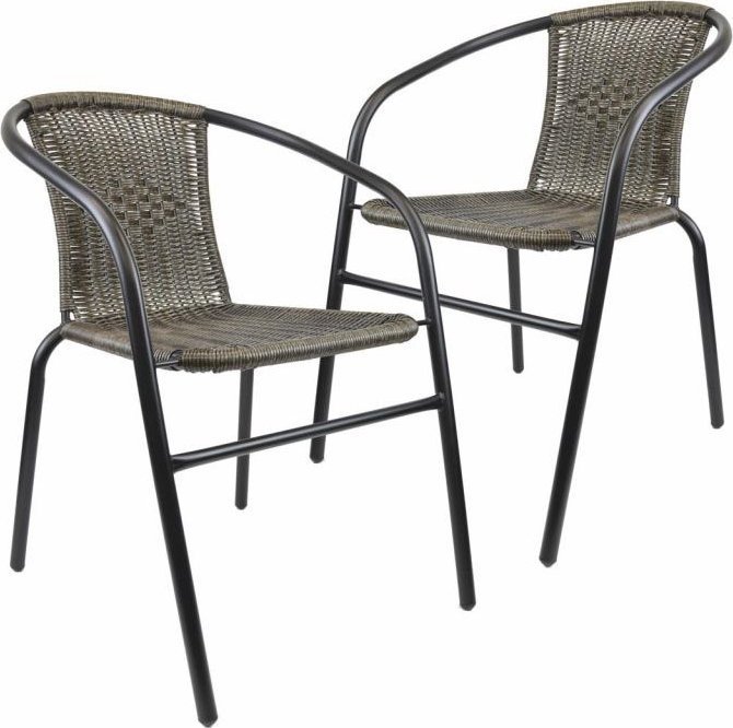 Zestaw krzeseł ogrodowych, ciemnoszarych, 2 szt