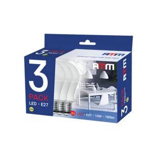 Trójpak żarówek LED E27 10 W - Żarówki LED - miniaturka - grafika 1