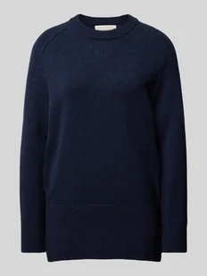 Sweter z dzianiny z okrągłym dekoltem model ‘HERRINGBONE’ - Swetry damskie - miniaturka - grafika 1
