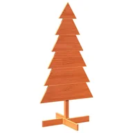 Choinki - vidaXL Drewniana choinka do udekorowania, woskowy brąz, 120 cm, sosna - miniaturka - grafika 1