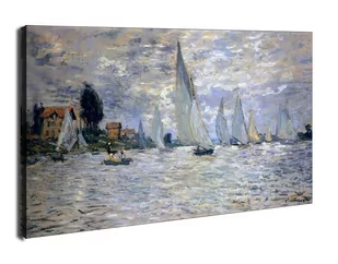 The boats regatta at argenteuil, Claude Monet - obraz na płótnie Wymiar do wyboru: 90x60 cm - Obrazy i zdjęcia na płótnie - miniaturka - grafika 1