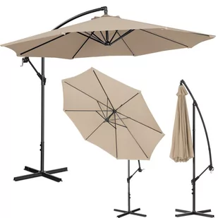 Uniprodo Parasol ogrodowy wiszący kremowy okrągły 300 cm uchylny UNI_UMBRELLA_R300CR_N - Parasole ogrodowe - miniaturka - grafika 1
