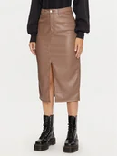 Spódnice - ONLY Spódnica z imitacji skóry Kiri 15324778 Brązowy Regular Fit - miniaturka - grafika 1