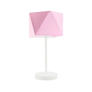 Biała lampka nocna dla dziecka WUHU z różowym abażurem - Lampy stojące - miniaturka - grafika 1