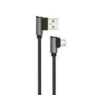 Ładowarki do telefonów - Przewód Micro USB V-TAC 1M Czarny Wtyk Kątowy Seria Diamond VT-5361 - miniaturka - grafika 1