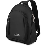 Torebki damskie - Plecak plecaczek damski mały lekki dwukomorowy wodoodporny elegancki czarny Beltimore R37 - miniaturka - grafika 1