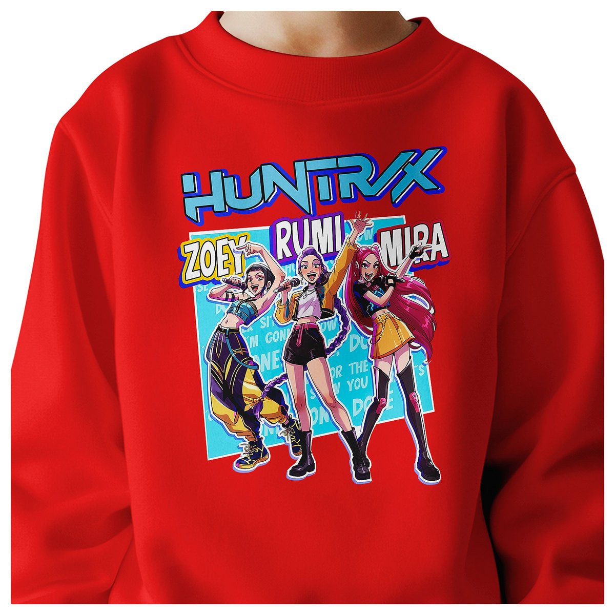 BLUZA DZIECIĘCA K-POPOWE ŁOWCZYNIE DEMONÓW HUNTRIX 134-140 BAWEŁNIANA