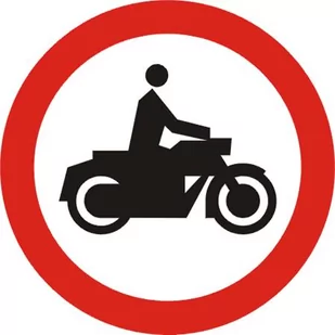 Znak drogowy zakazu B-4 Zakaz wjazdu motocykli - Wyposażenie miejsc publicznych - miniaturka - grafika 1