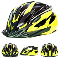 Kaski rowerowe - Kask rowerowy męski damski CZARNY ŻÓŁTY miejski regulowany M L 54-62 cm - miniaturka - grafika 1