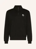 Bluzy męskie - Lacoste Bluza Dresowa Typu Troyer schwarz - LACOSTE - miniaturka - grafika 1