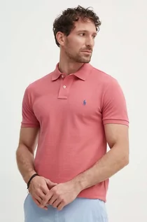 Koszulki męskie - Polo Ralph Lauren polo bawełniane kolor różowy gładki 710536856 - grafika 1