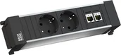Listwy zasilające - Bachmann Listwa zasilająca Power Frame 2x Gniazda 2xCAT5e kurz 317.101 - miniaturka - grafika 1