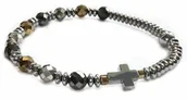 Biżuteria religijna - Bransoletka różaniec na rękę hematyt 8619 [P1] - miniaturka - grafika 1