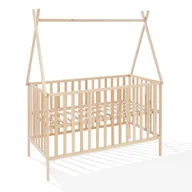 Łóżeczka i kojce - ATB Meble - Łóżeczko Niemowlęce TIPI 120x60 - Drewniane Łóżeczko Typu Domek - miniaturka - grafika 1