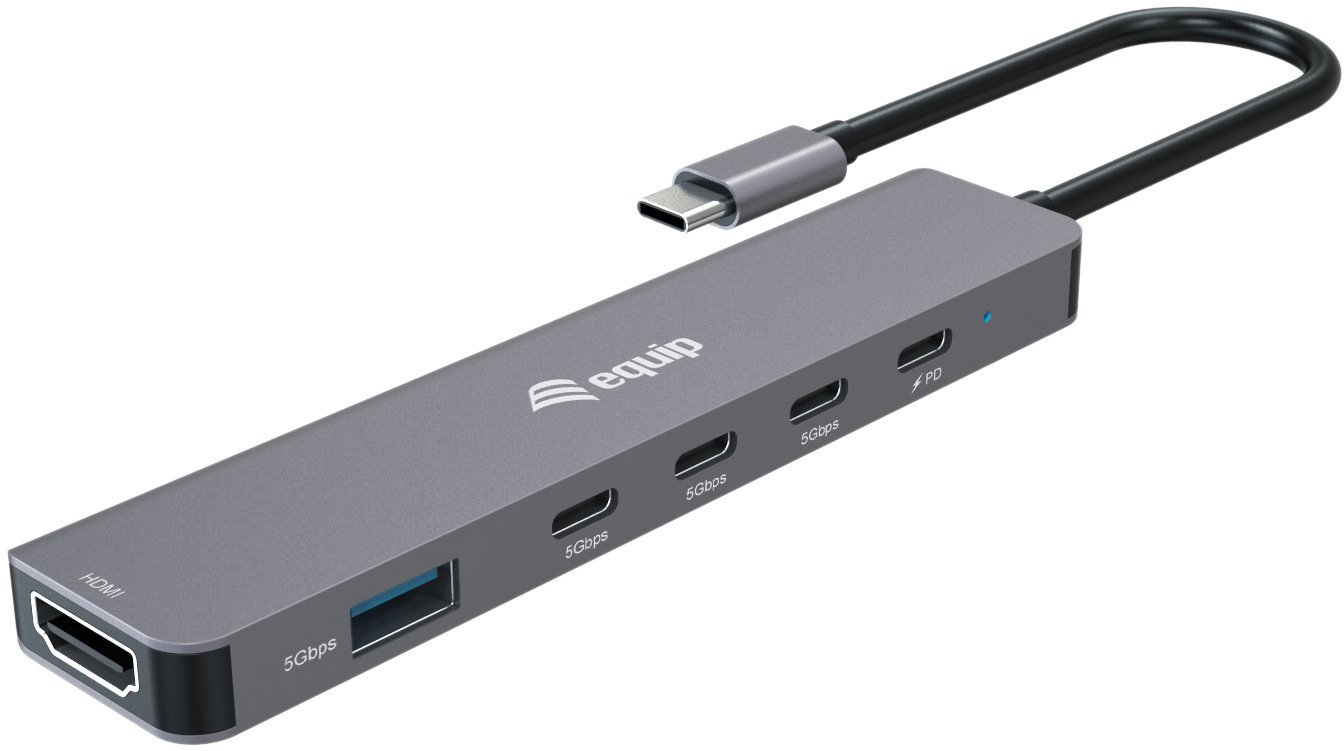 Equip 133500 stacja dokująca Przewodowa USB 3.2 Gen 1 3.1 Gen 1 Type-C Szary