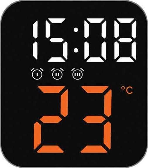 JVD Zegar budzik LED JVD SB8015.4 z termometrem, trzy alarmy czujnik dźwięku .