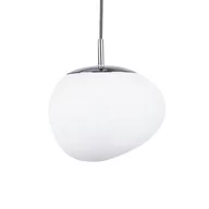 Lampy sufitowe - Beliani Lampa wisząca szklana biała LIFFEL - miniaturka - grafika 1