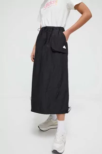Spódnice - adidas spódnica kolor czarny midi rozkloszowana - grafika 1