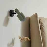 Lampy ścienne - Reflektor ścienny Lindby Ovelia, zielony/czarny - miniaturka - grafika 1