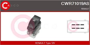 Przełącznik, podnośnik szyby Casco - Alternatory CWR71019AS - Akcesoria do układu elektrycznego - miniaturka - grafika 1
