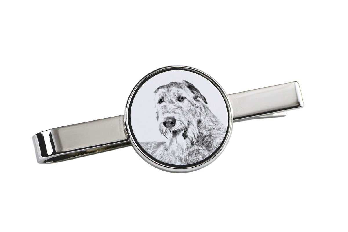 Wilczarz irlandzki, Irish wolfhound - spinka do krawata z psem, personalizowany klips do krawata, wyjątkowy prezent dla mężczyzny marki Art-Dog