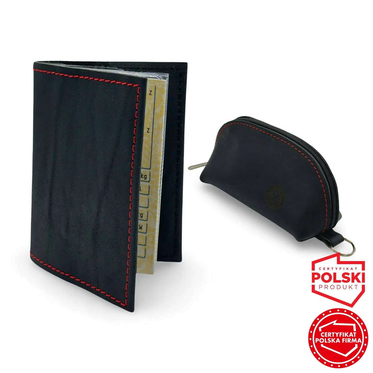 Zestaw Dla Kierowcy - Etui na Klucze + Etui na Dowód - Skóra naturalna