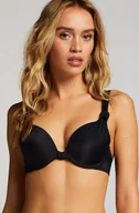 Stroje kąpielowe - Hunkemöller Usztywniany top bikini z fiszbinami Luxe miseczka E+ Czarny - miniaturka - grafika 1